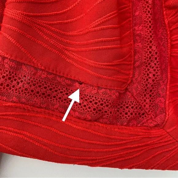 Le Grenier Red Lace Shrug Size M - Picture 6 of 7